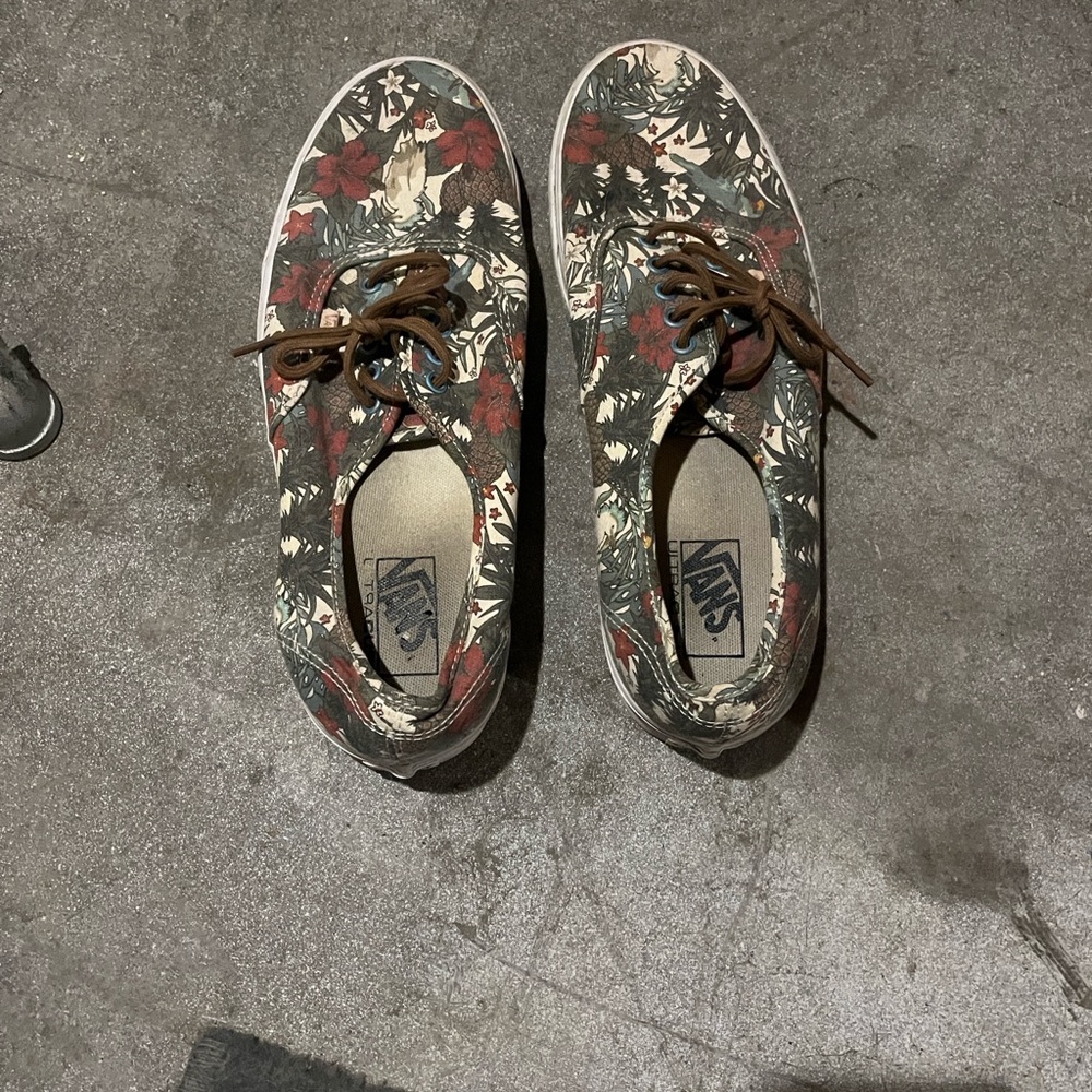 Vans Authentic Tropical Print Canvas Sneakers Size 13